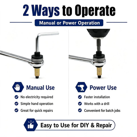 Heavy Duty Manual Head Rivet Nut Tool Kit With 7 Quick Change Heads For M3 To M12 Fastening And 70 Brass Threaded Inserts For Auto Body Work manual and power use