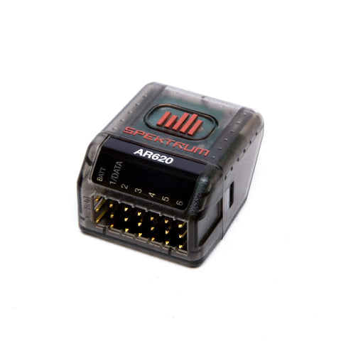 AR620 6 Channel RC Sport Receiver Black For Indoor And Outdoor Aircraft With Full Range Performance, End Pin Design