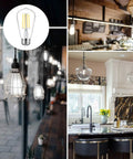 Vintage Edison Style LED Filament Bulbs 60W Equivalent 4000K Daylight White High CRI 95 ST58 Non Dimmable E26 in various settings