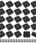 Square Rubber Feet Furniture Pads 25 Pack 1.18 Inch Non Slip Screw On Chair Leg Protectors with screws displayed