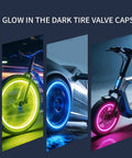 Glow In The Dark Tire Valve Caps Set Of 20 Fluorescent Valve Stem Caps For Cars SUVs Bikes Motorcycles And Trucks at night