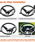 Installation guide for 8 Ball Steering Wheel Assist Booster Grip Hand Control Spinner Suicide Knob for tractors and mowers.