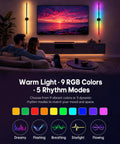 Two Battery Operated Wall Sconce Set of 2, 3000K & 9RGB Wireless Wall Light illuminating a living room with a TV.