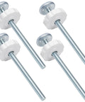 M8 Threaded Replacement Screws For Baby Gate And Pet Door Hardware With Rubber Wall Protectors White 4 Pack Adjustable spindles.