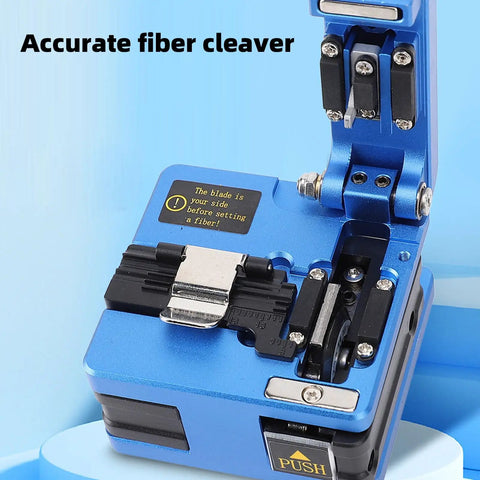 Pro Grade Fiber Optic Cutter With 0.6 Degree Angled Cut, 16 Cutting Points, 125 Micron Coating Diameter, Tungsten Steel Build, Blue