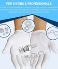 Gloved hands holding 3360Pcs All In One M2 M3 M4 M5 Stainless Steel Ultra Low Flat Head Hex Socket Cap Screws Kit components.