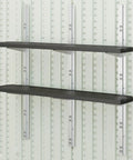 Two Shelf Wall Mounted Storage Shelving System Built From Heavy Duty Resin For Outdoor Sheds Space Saving Organizer for Garden Tools