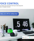 Desk setup with monitor, smart speakers, Smart Plug 15A WiFi Outlet Works With Alexa And Google Assistant, 2 Pack