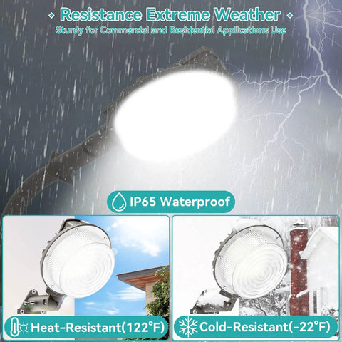 Outdoor Dusk To Dawn LED Wall Pack Light 80W 10450 Lumens 9 Inch IP65 Flood Light in rainy weather, heat and cold resistant