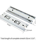 Six Inch Ball Bearing Drawer Slides Full Extension Telescoping Cabinet Slides with cold rolled steel, 1 pair