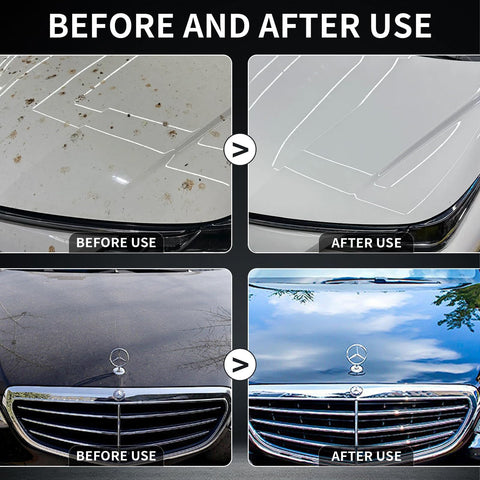 Before and after comparison using Ceramic Coating Spray Kit Two Pack Dope For Quick Detailing, High Gloss Car Polish And Paint Sealant For Water Beading And Shine, Safe For Paint Glass Plastic And Metal, Long Lasting Protective Layer.
