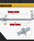 10 Inch J Bolt Gate Hinge Set For Chain Link Fences Heavy Duty 5/8 Inch Pin Galvanized Steel Nuts And Washers