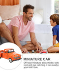 Father and son playing with Totally Realistic Small Pickup Truck Model Miniature Figurine For Home Decor And Tabletop Display