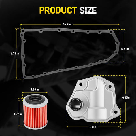 CVT Transmission Filter Oil Pan Gasket Kit With 20 Holes For JF011E RE0F10A RE0F10B CVT Transmissions product size diagram
