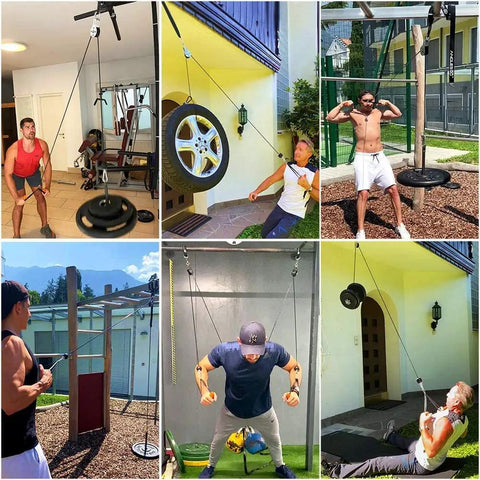 Gym Lifting Pulley System With 360 Degree Quiet Rotation, Heavy Duty Steel Cable Block, Waterproof Rustproof 661lbs Load Capacity, Durable Nylon Wheel And Stainless Ring For Smooth Lifts And Low Noise used for home gym cable training