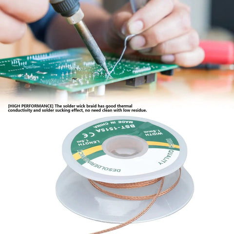No Clean Flux Coated Solder Wick Braid For PCB Electronics Soldering Rework Pro Grade Desoldering Wire for tin removal