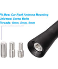9 Inch Universal Roof Mount Car Antenna Replacement Mast with Rubber Exterior and mounting bolts for FM AM Stereo