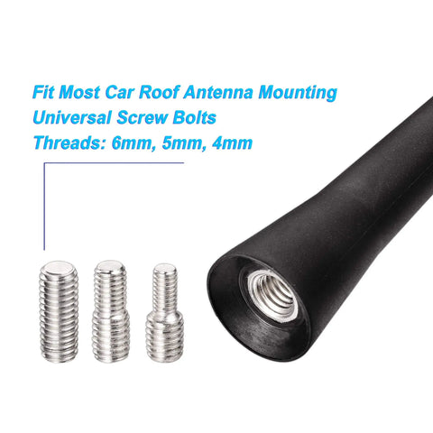 9 Inch Universal Roof Mount Car Antenna Replacement Mast with Rubber Exterior and mounting bolts for FM AM Stereo