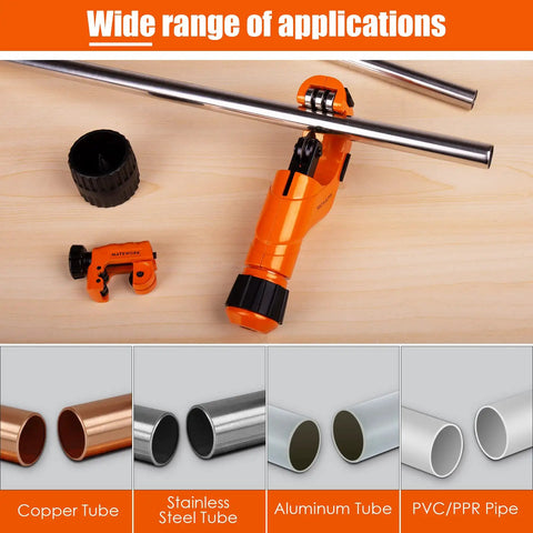 Fast Tubing Cutter Set With Mini Cutter And Deburring Tool For Quick Cuts On Three Sixteenths To Two Inches Aluminum Copper PVC