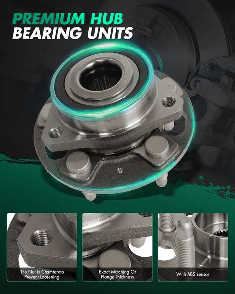 2 Pack Wheel Hub Bearing Set For Chevrolet Equinox GMC Terrain Buick Allure Regal Malibu Cadillac XTS Front And Rear 5 Lugs ABS Hub Bearing Assembly Fits 2010 2017 2013 2016 Vehicles, premium hub bearing units