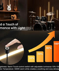 9-Lights LED Recessed Lighting Wall Panel Lights, self-adhesive wood slat wall panel strip light, dimmable LED channel lamp used in a music room.