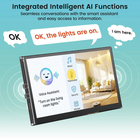 Dope 10.1 Inch ESP32 P4 Touchscreen Display With AI Speech 1024x600 IPS HMI Dual Core Up To 400MHz 2.4GHz WiFi 6 And Bluetooth 5.3 Arduino ESP IDF Ready No Camera Compact IoT Dev Panel For Smart Projects, smart home voice assistant screen