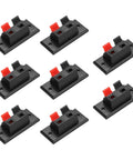 Eight-piece 2 Way Spring Terminal Clip Push Release Connector Plate Jack Socket for Speaker Terminal Strip Block Test Clip Kit