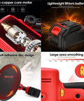Job Site Ready Electric Drywall Sander With Six Adjustable Speeds features copper core motor, lightweight battery, and self-adhesive disc design.