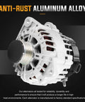 Beefy 3-Pin 110 Amp High Output Alternator For 2.5L Nissan Sentra 2007 To 2012, Rogue 2011 To 2013, anti-rust aluminum alloy design