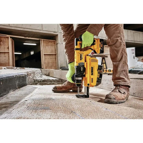Dust Extractor For Rotary Hammer With D-Handle, 1-1/8 Inch Bit, Three Replaceable Nozzle Heads, Supports Up To 1 Inch Bits, 1.5 Inch Shoulder, Small Diameter Bits 0.5 Inch, Up To 10 Inch Bit Length, Quick Release Assembly