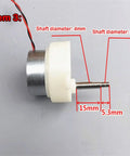 DC Gear Motor 3-9V Slow Speed 2.5-11 RPM Micro Geared Motor With High Torque, showing shaft diameters and dimensions