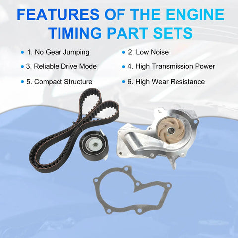 BE8Z-6K254-A Timing Belt Kit With Water Pump For 1.6L Ford Escape 2013-2016 includes belt and pump displayed