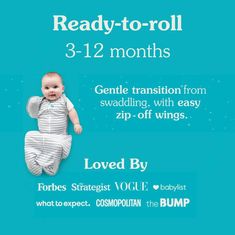 Transition Swaddle With Zip Off Wings for Easy Arm Free Sleep, Gently Guides Baby From Swaddled to Arms Free When Rolling Starts