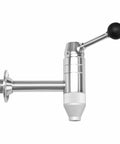 Side view of Spring Loaded Oil Spigot Dispenser For Air Operated Pumps Non Drip CNC Machined With Wall Mount Three Quarters Inch Mpt Threads Professional Grade Spigot For Oil Bars And Heavy Duty Lubricant Dispensers