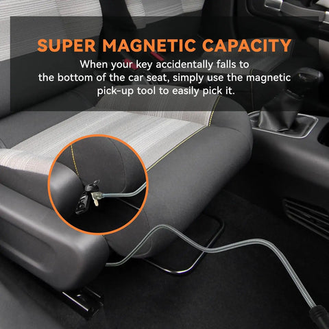 Flexible 24 Inch Magnetic Pickup Tool With Bendable Head And Magnetic Parts Tray 5 Lb Pull Ideal For Reaching Hard To Reach Drains Cars Keys Nuts Bolts And Other Metal Objects