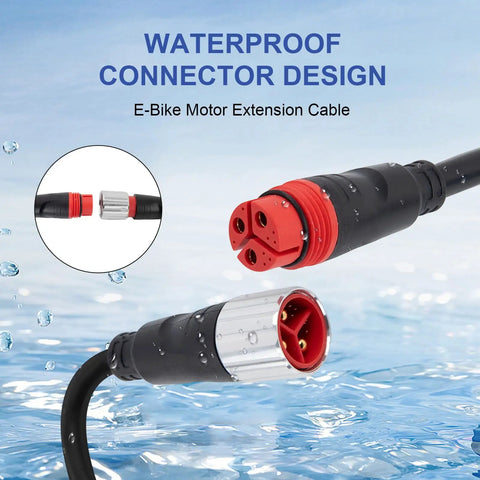 Beefed Up E Bike Motor Extension Cable 70cm 27.5 Inch Waterproof Aluminum Connector 8mm Wire Outdoor Weather Resistant