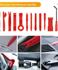 Nylon Car Fastener Clip Kit For Panels And Dashboards DIY Ready 13 Piece Trim Removal Tool Set showing red tools and applications