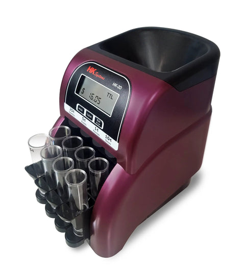 Purple Digital USD Coin Counter And Sorter With LCD Display No Jam Sorting Uber Fast 260 Coins Per Minute and Coin Wrapper Tubes