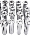 Pro Grade R8 Collet Set For Milling And CNC, 23 Piece Precision Ground Set 1/16 To 3/4 Inch, arranged in rows