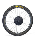 Mountain bike wheel with Travel Rotor Guard For Mountain Bikes Disc Rotor Protector To Keep 180 To 200 Millimeter Rotors Safe while on the go