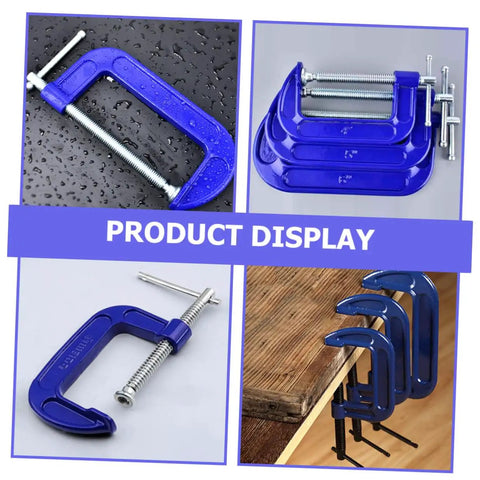 Heavy Duty 4 Inch G Clamp And C Clamp For Woodworking With Quick Release Desk Mount, Steel Metal Clamp on display
