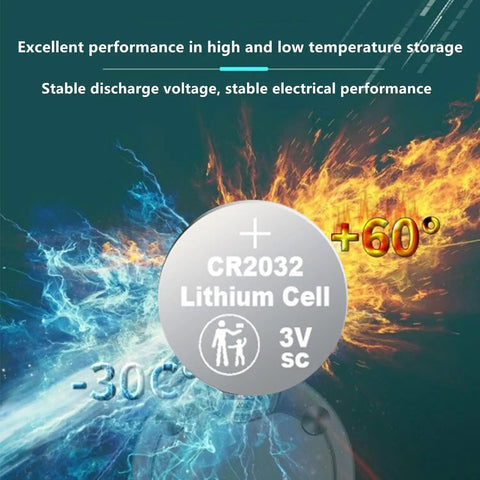 Dead Nuts Reliable 50 Pack CR2032 3 Volt Lithium Coin Batteries With Five Year Shelf Life for stable performance in extreme temperatures.