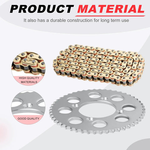 Drive Sprocket And Chain Kit With Bolts 428VM X Ring 118 Links for XR100R 1985 2003 and CRF100F 2004 2013, chain and sprocket quality