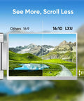 Triple Screen Laptop Extender For 12 To 16.2 Inch Laptops, FHD 1200P 16:10 IPS Portable Monitor comparison with 16:9 screen