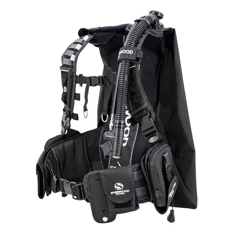 Crux Modular Scuba Diving BCD With 40 Lb Lift Black XLarge Micro Adjust Retention System For Custom Fit Modular Shoulder And Waist Straps