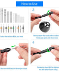 Instructions for using 36 Piece Hand Drill Set With Pin Vise And 25 Micro Twist Drill Bits Plus 10 PCB Mini Bits for crafts.