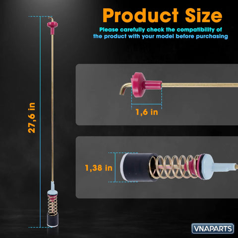 Upgraded Suspension Rod Kit For Samsung Washers DC97 16350V With Four Rods Ball Sockets And Dampening Components To Absorb Shock Reduce Tub Movement And Restore Stability Easy Install And Long Lasting Durability, 27.6 in rod shown