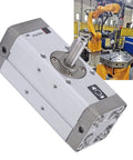 Pneumatic Rotary Actuator With Alloy Body And Double Sealing For Heavy Duty Performance Aluminum Rack Type Swing Air Cylinder Model CDRA1BS32-180 Oxidized Finish in automation setting