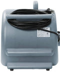 Back view of Straight Up Pro Gear Industrial 12 Pack Carpet Dryer Fan with power cord and sturdy design for moisture eradication.