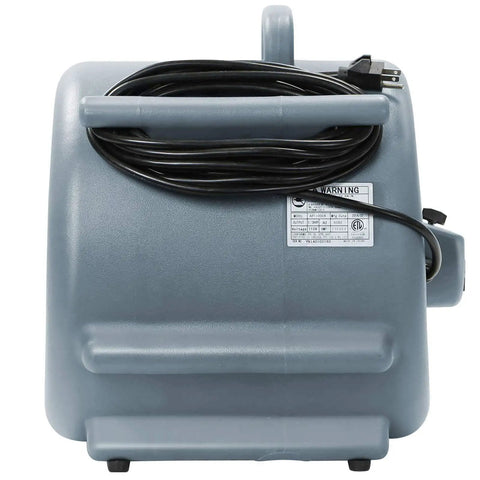 Back view of Straight Up Pro Gear Industrial 12 Pack Carpet Dryer Fan with power cord and sturdy design for moisture eradication.